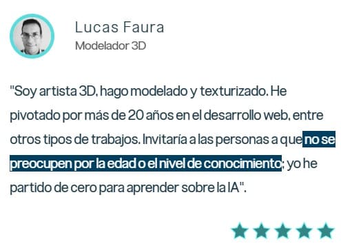 Opinión escrita del alumno de IA Heroes Pro Lucas Faura, modelador 3D